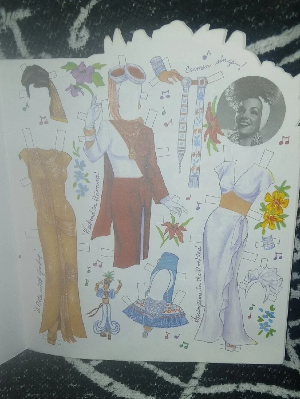 Vintage 90s Carmen Miranda Singing Star Paper Dolls Book